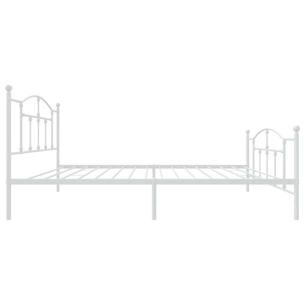 Metal Bed Frame with Headboard and Footboard Black King Single