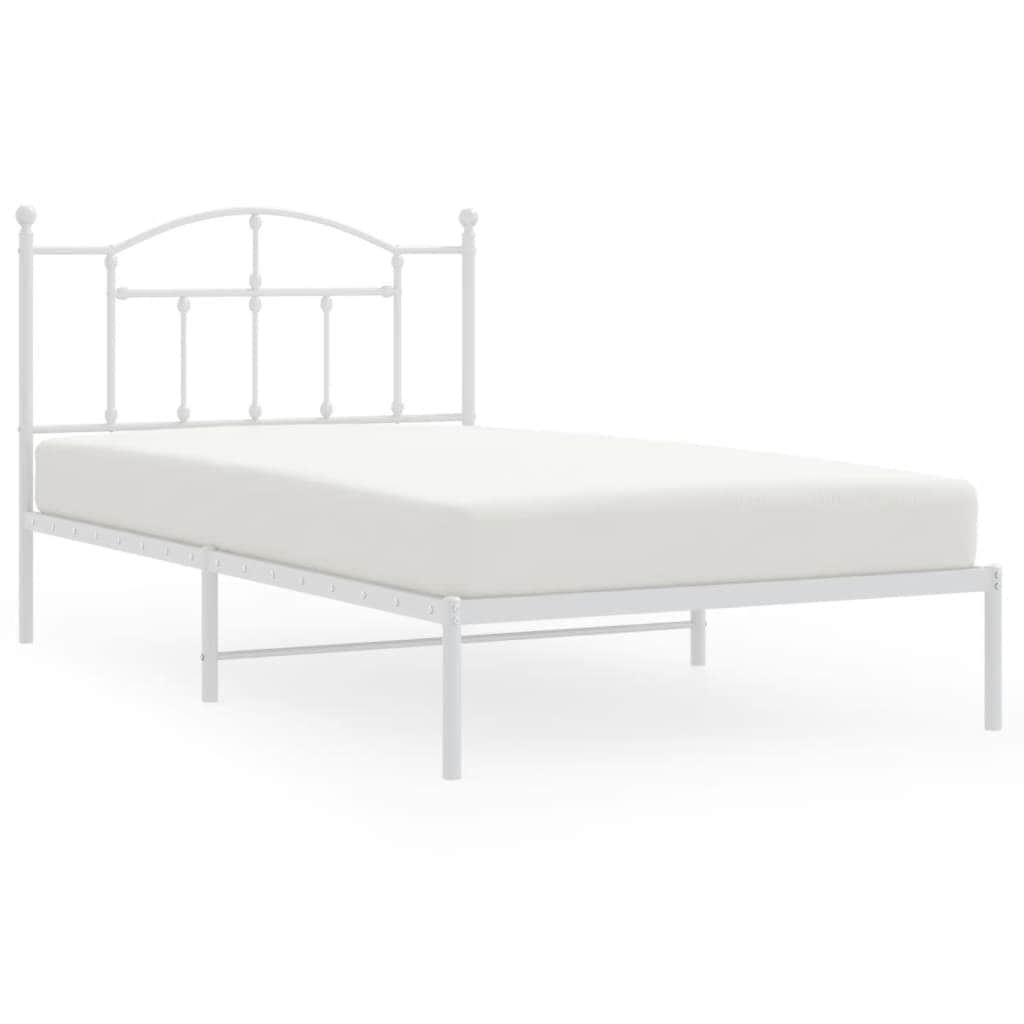 Metal Bed Frame with Headboard and Footboard Black King Single