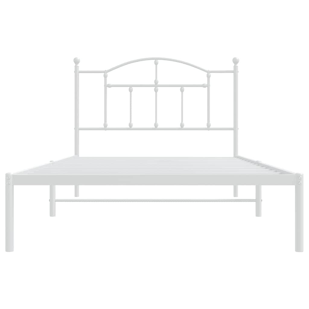 Metal Bed Frame with Headboard and Footboard Black King Single