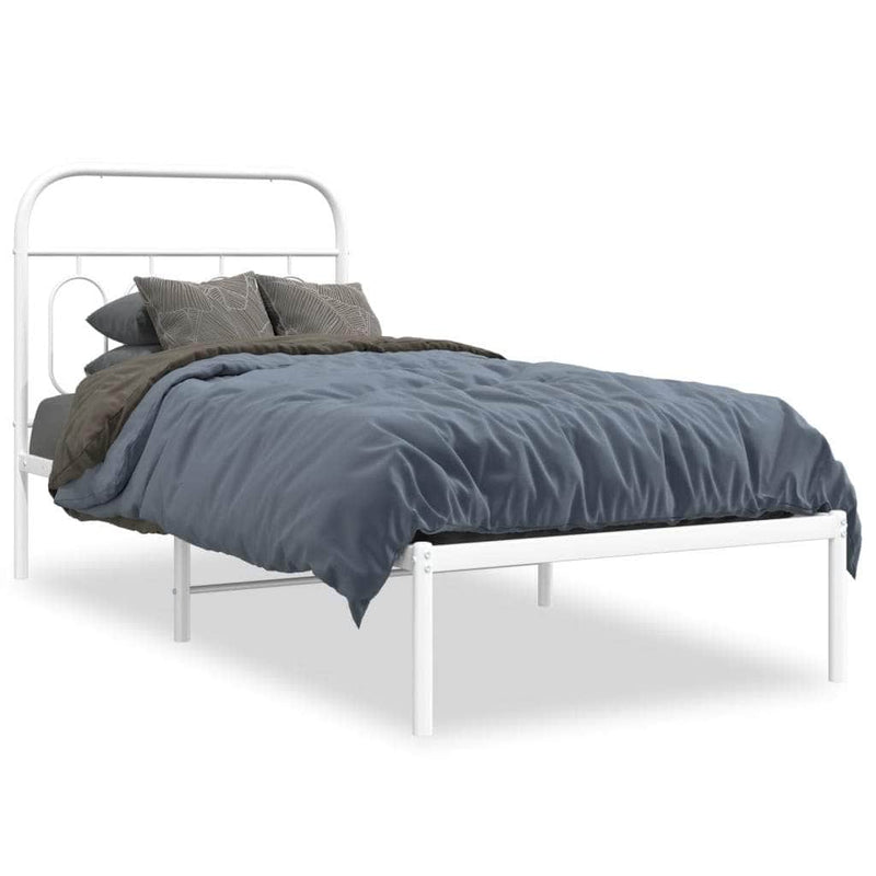 Metal Bed Frame with Headboard Black Single Size | Single