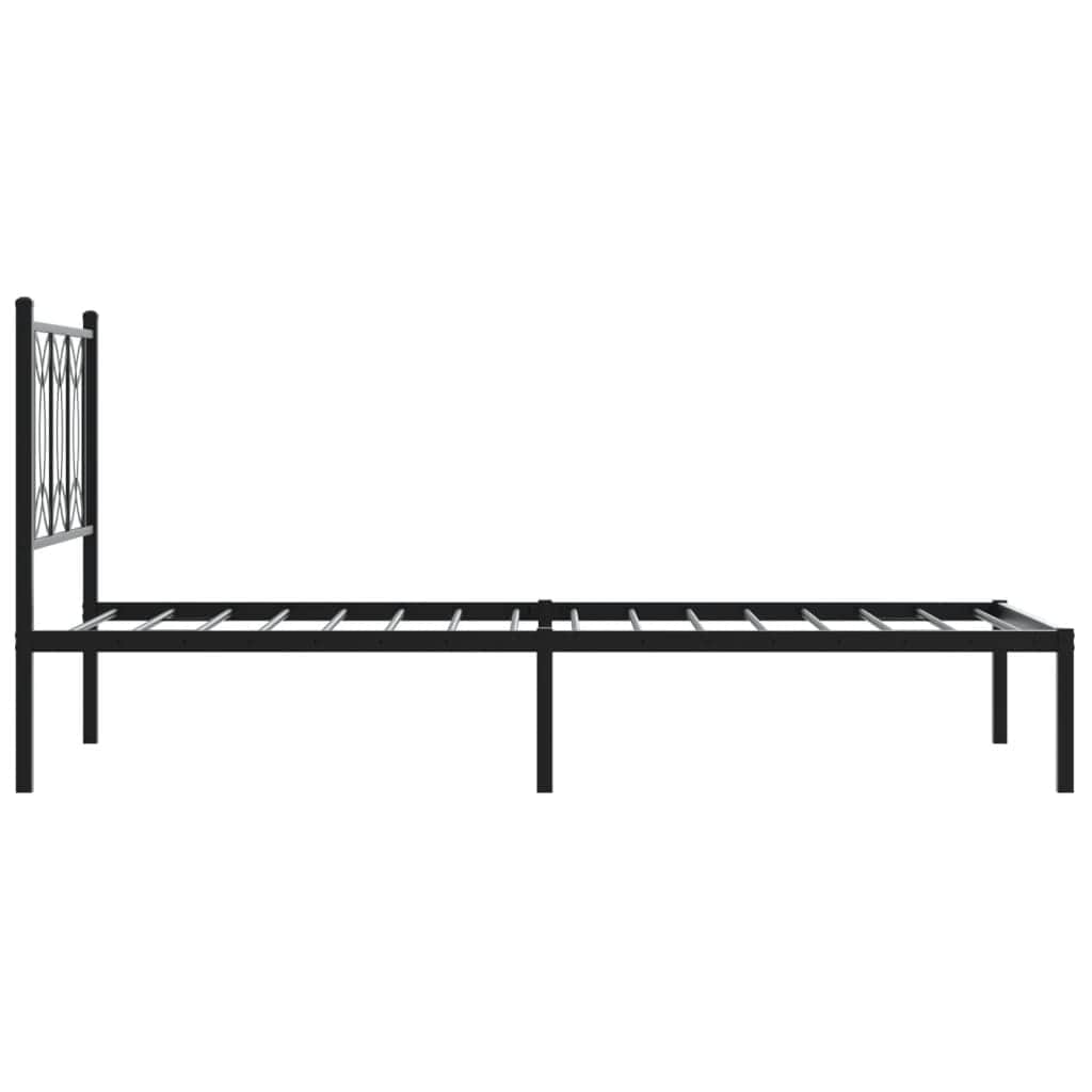Metal Bed Frame with Headboard Black\White