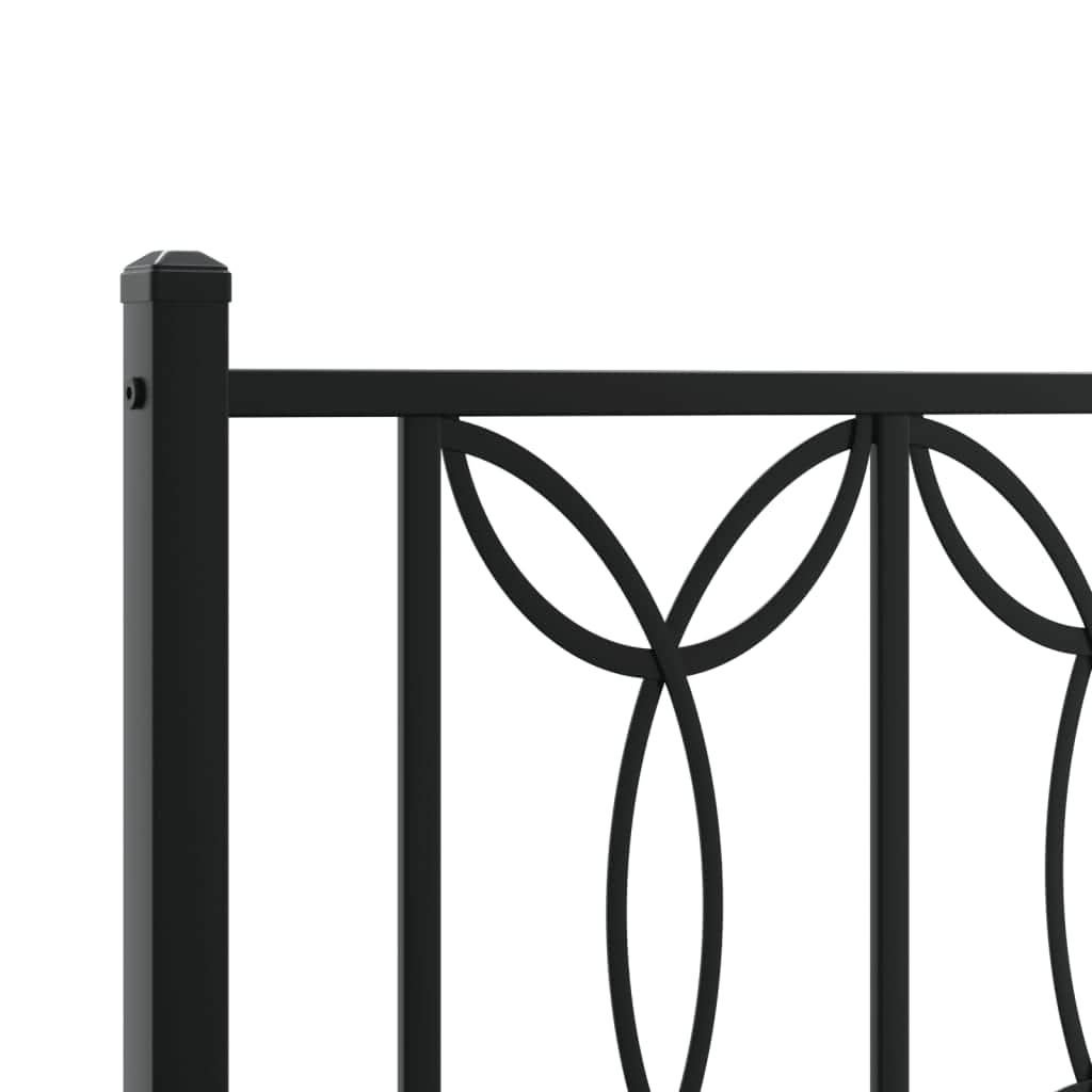 Metal Bed Frame with Headboard Black\White