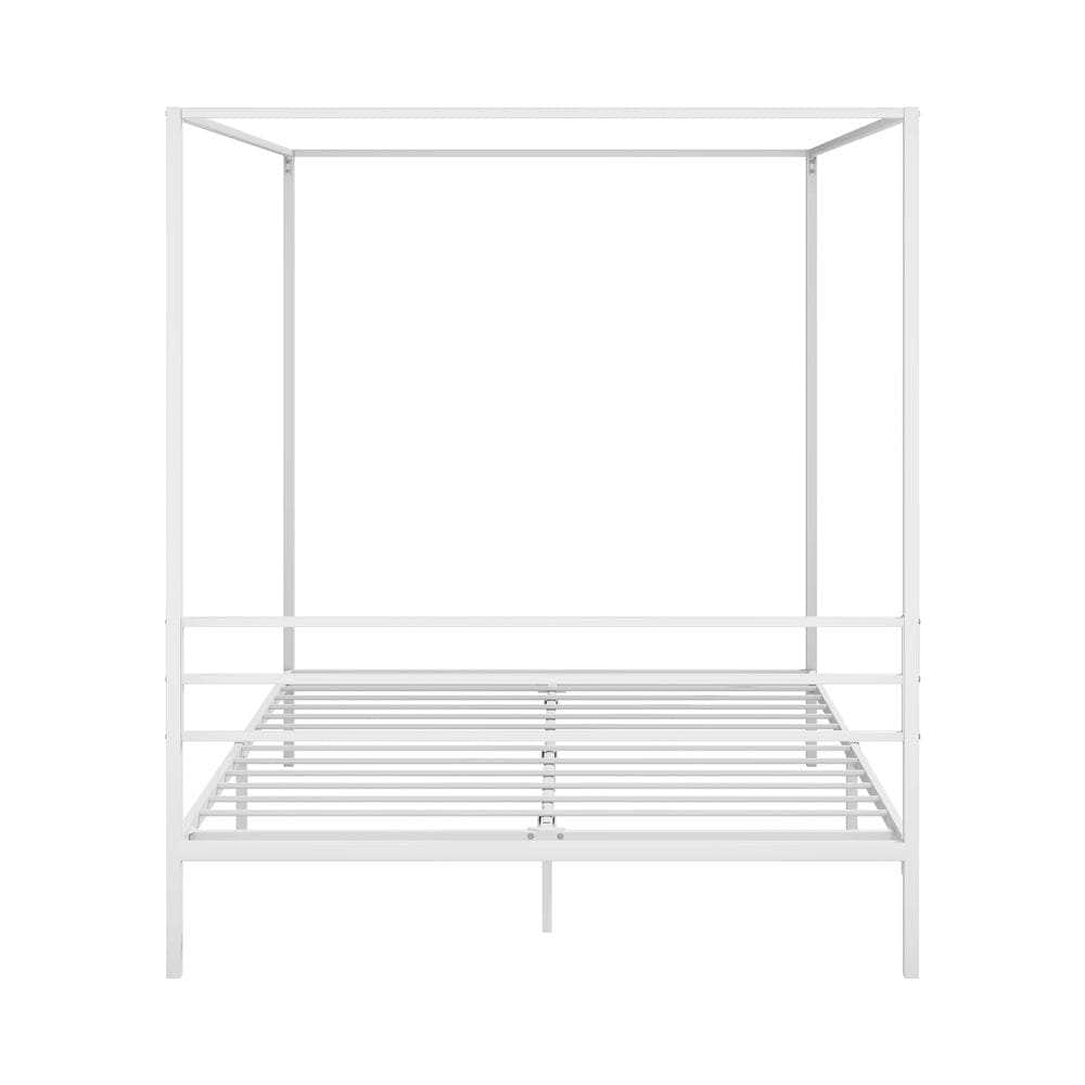 Metal Canopy Bed Frame Double/Queen/Single Size White