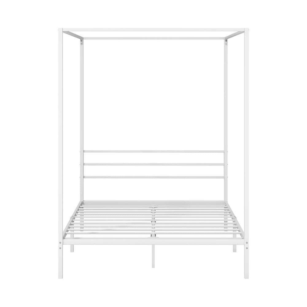 Metal Canopy Bed Frame Double/Queen/Single Size White