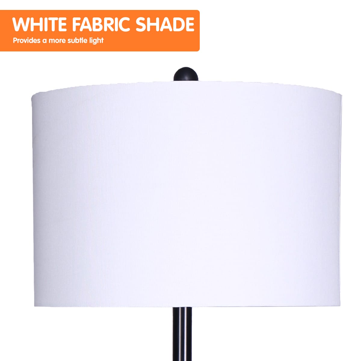 Metal finish - Metal Floor Lamp Shade Black Post in Marble Finish Shelves