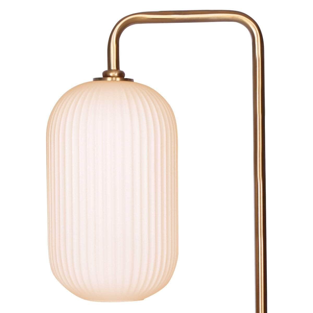lamps - Metal Floor Lamp With Opal Glass Shade