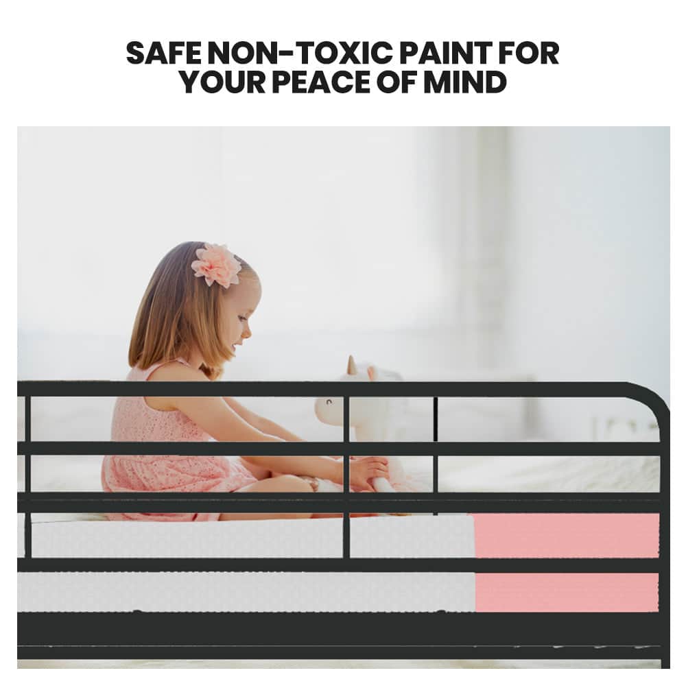 Metal Single Over Double Bunk Bed Frame Dark Matte Grey King Size