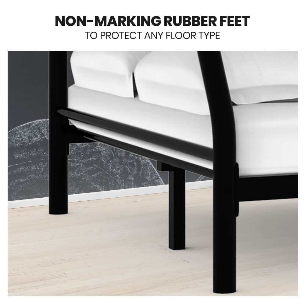 Metal Single Over Double Bunk Bed Frame Dark Matte Grey King Size