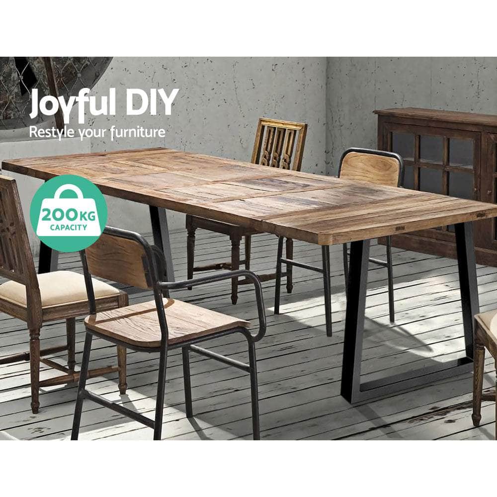Metal Table Legs Diy Trapezoid 65X90Cm Set Of 2
