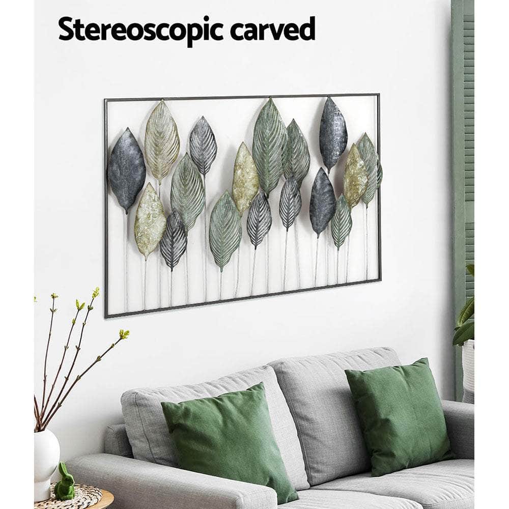 Metal Wall Art Hanging Sculpture Home Decor Leaf Tree Of Life Framed