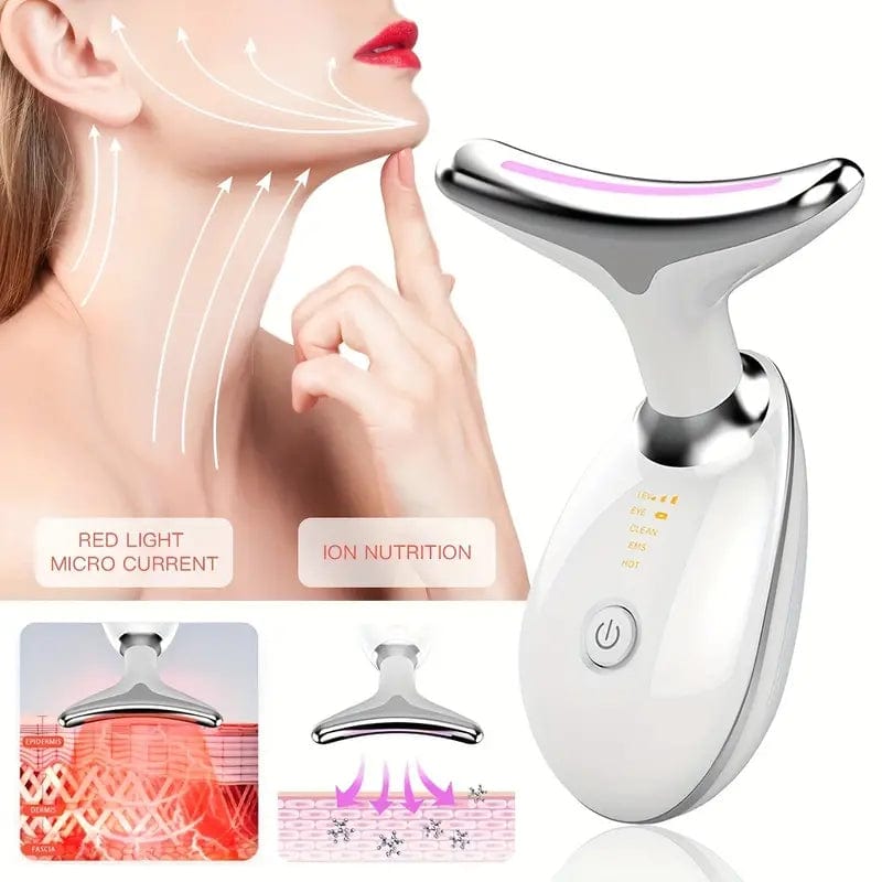 Micro-Glow Portable Handset: Neck and Face Firming Tool with 3 Color Modes