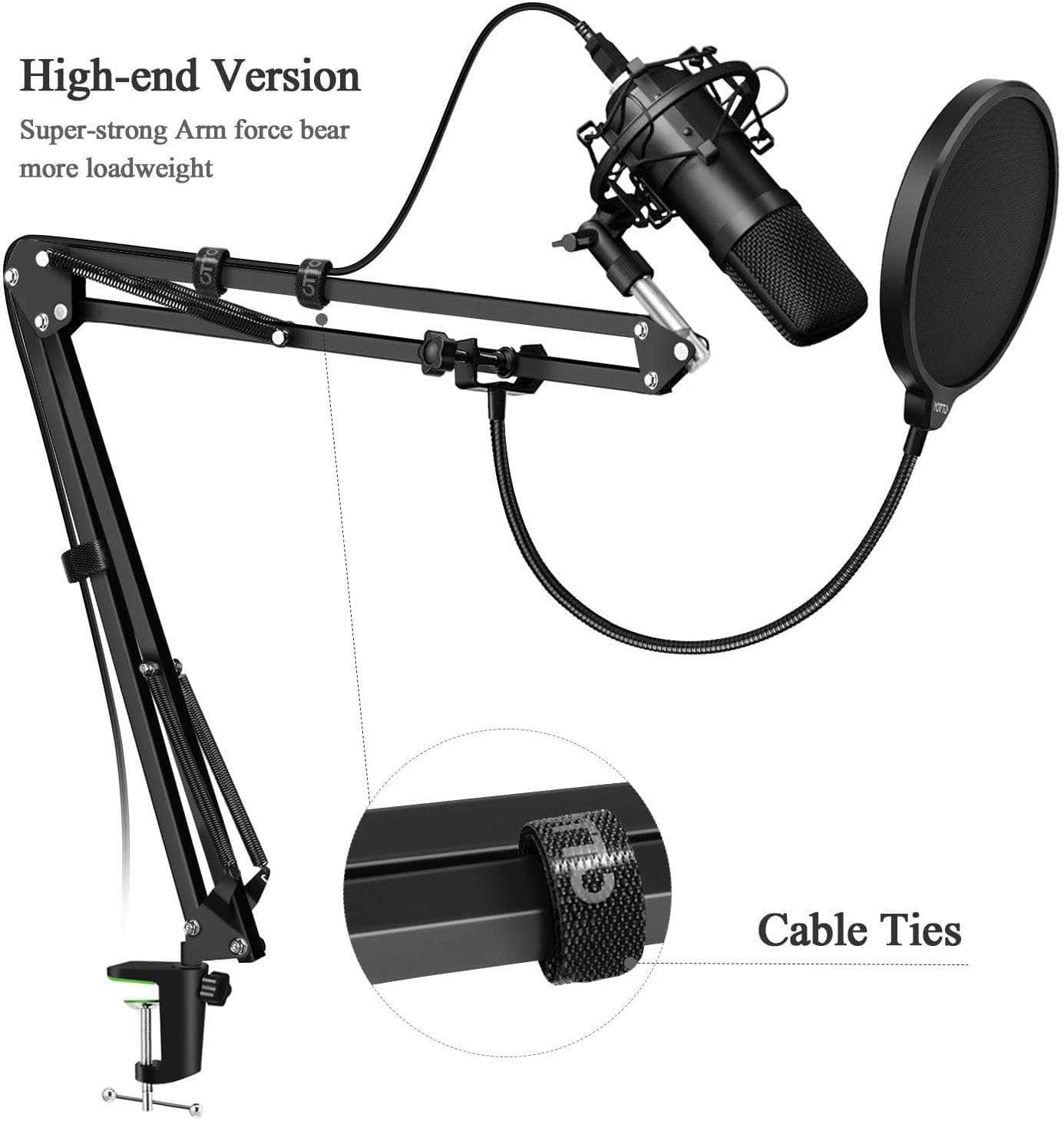 Microphone Radio Broadcasting Stand With 3/8t o 5/8 Screw Adapter - photo 3