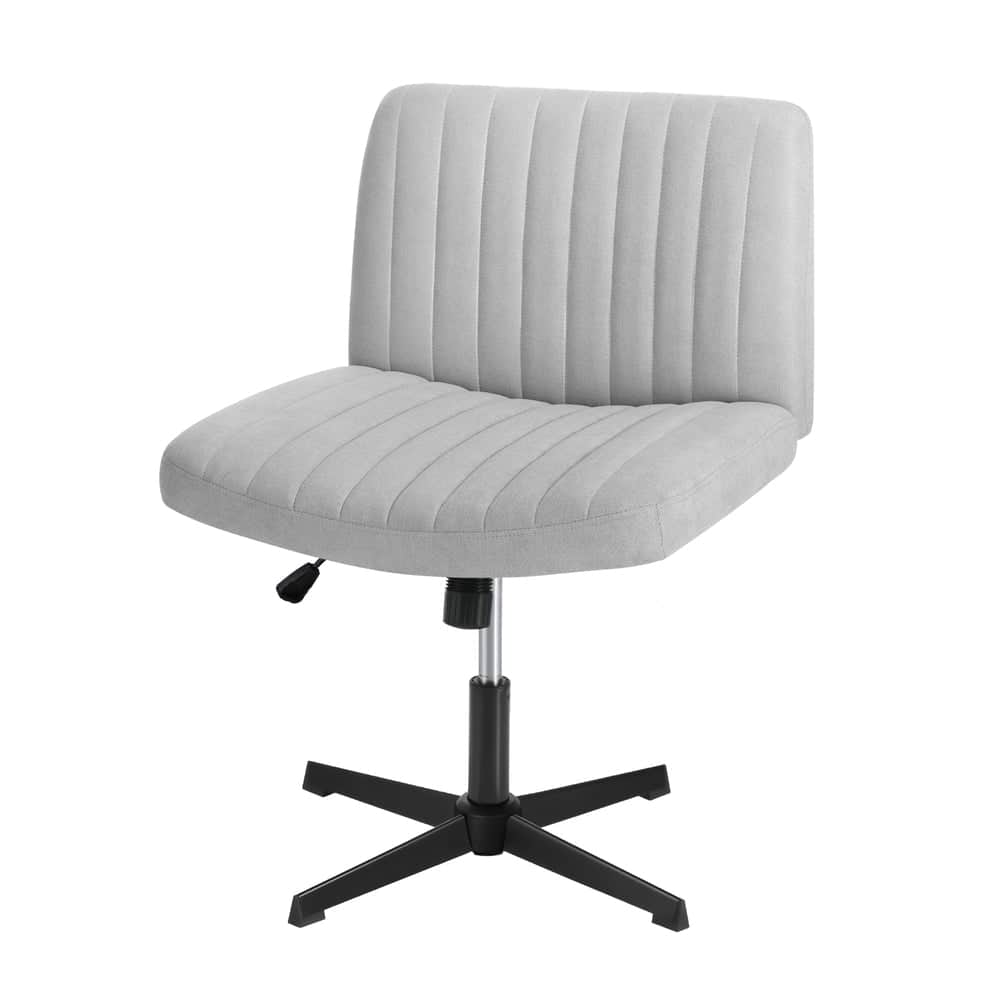 Mid Back Armless Office Chair Adjustable Wide Seat Grey Ergonomic Desk Chair