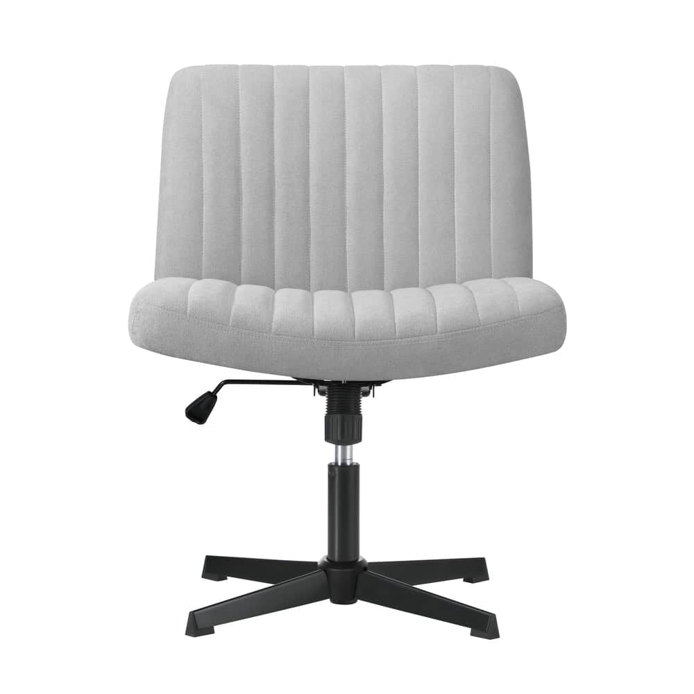 Mid Back Armless Office Chair Adjustable Wide Seat Grey Ergonomic Desk Chair