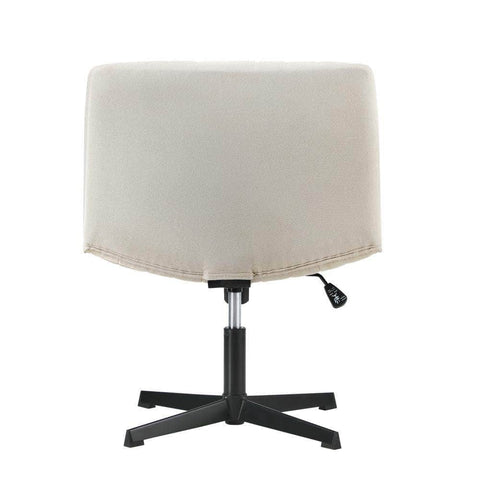 Mid Back Armless Office Desk Chair Height Adjustable Wide Seat Beige