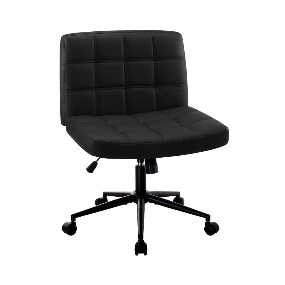 Mid Back Office Chair Wide Seat Black/Brown/White