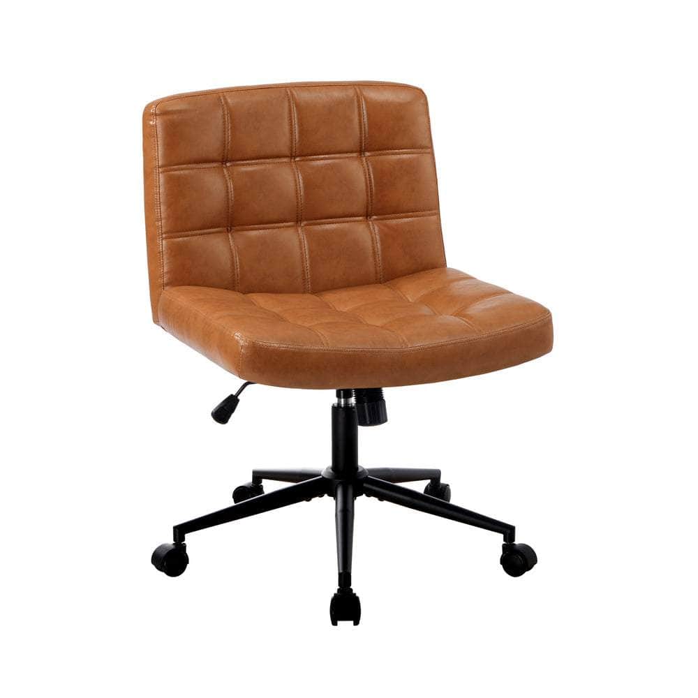 Mid Back Office Chair Wide Seat Black/Brown/White