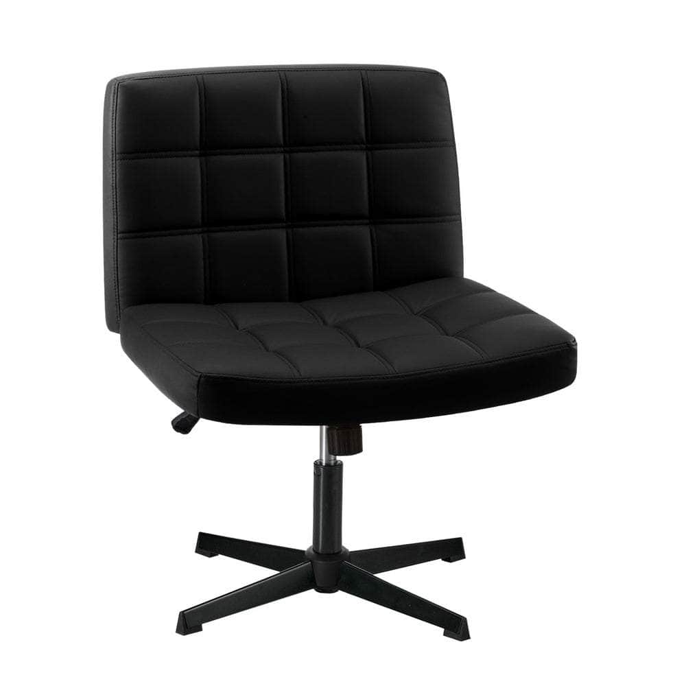 Mid Back Office Chair Wide Seat Black/Brown/White