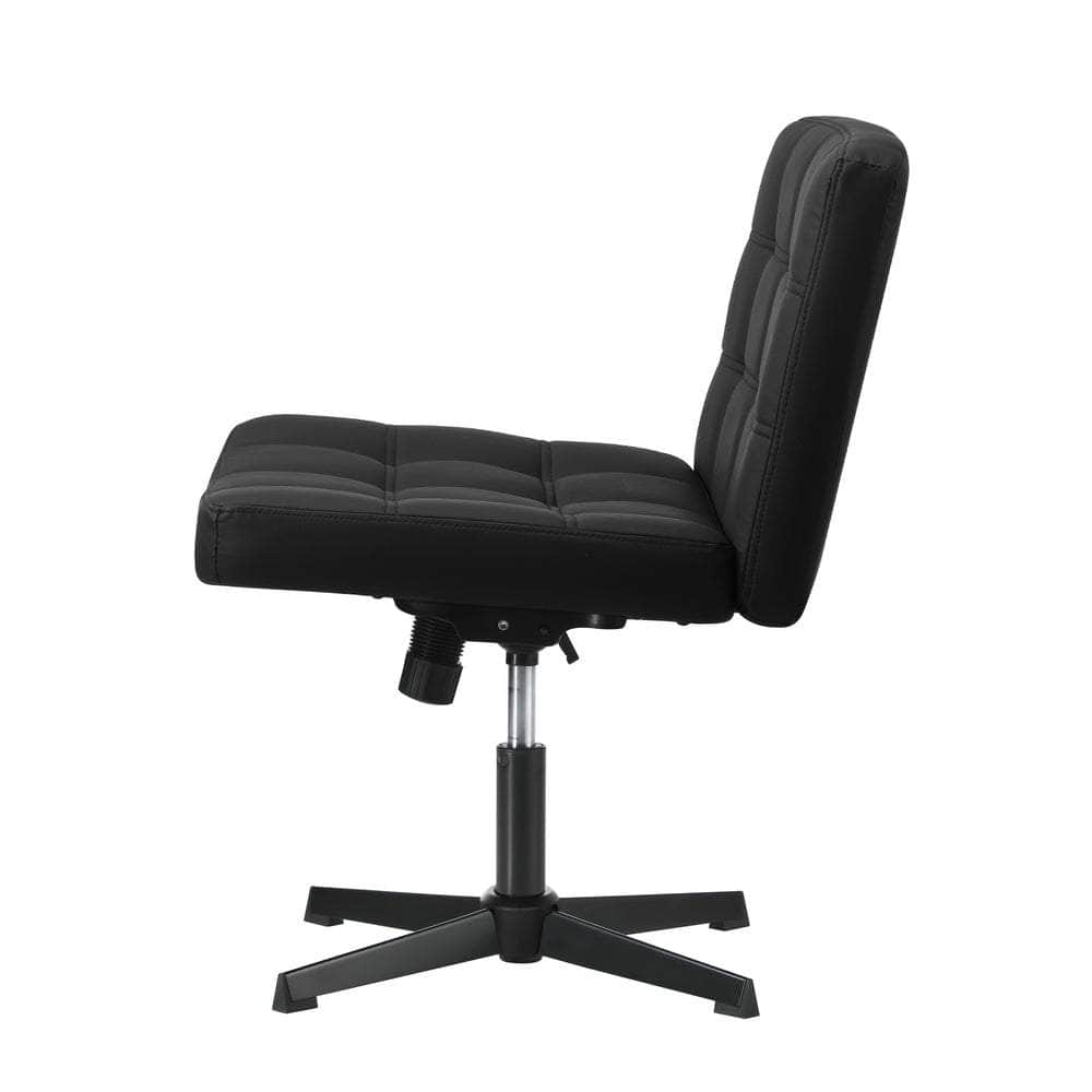 Mid Back Office Chair Wide Seat Black/Brown/White