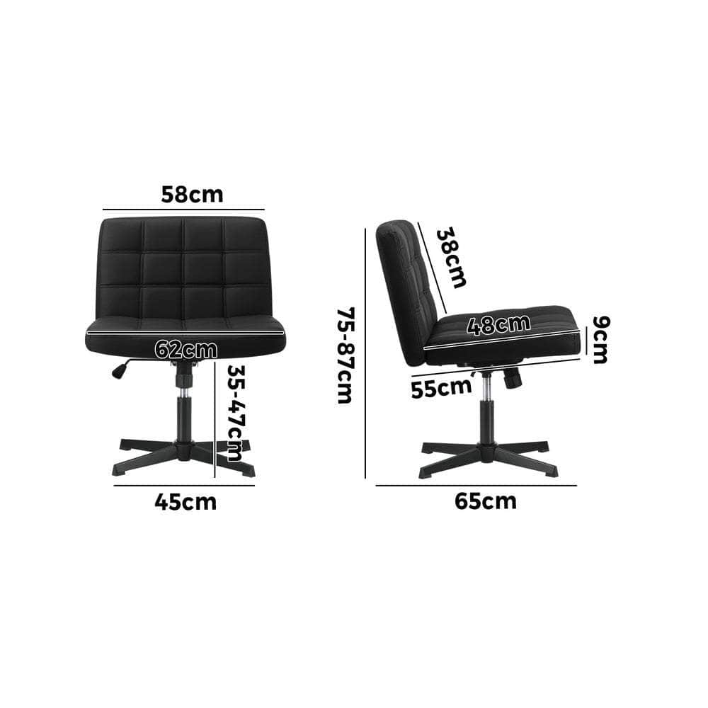 Mid Back Office Chair Wide Seat Black/Brown/White