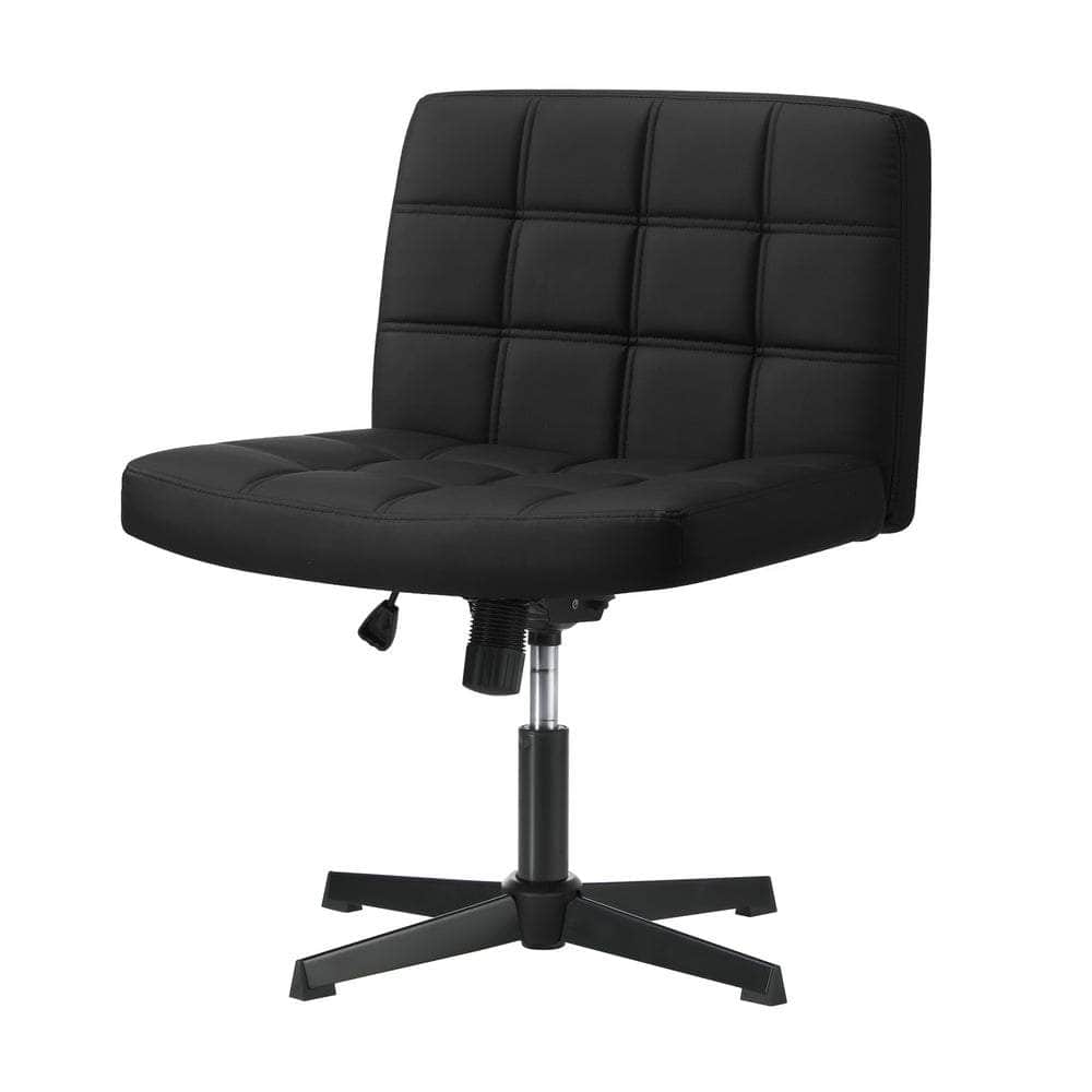 Mid Back Office Chair Wide Seat Black/Brown/White