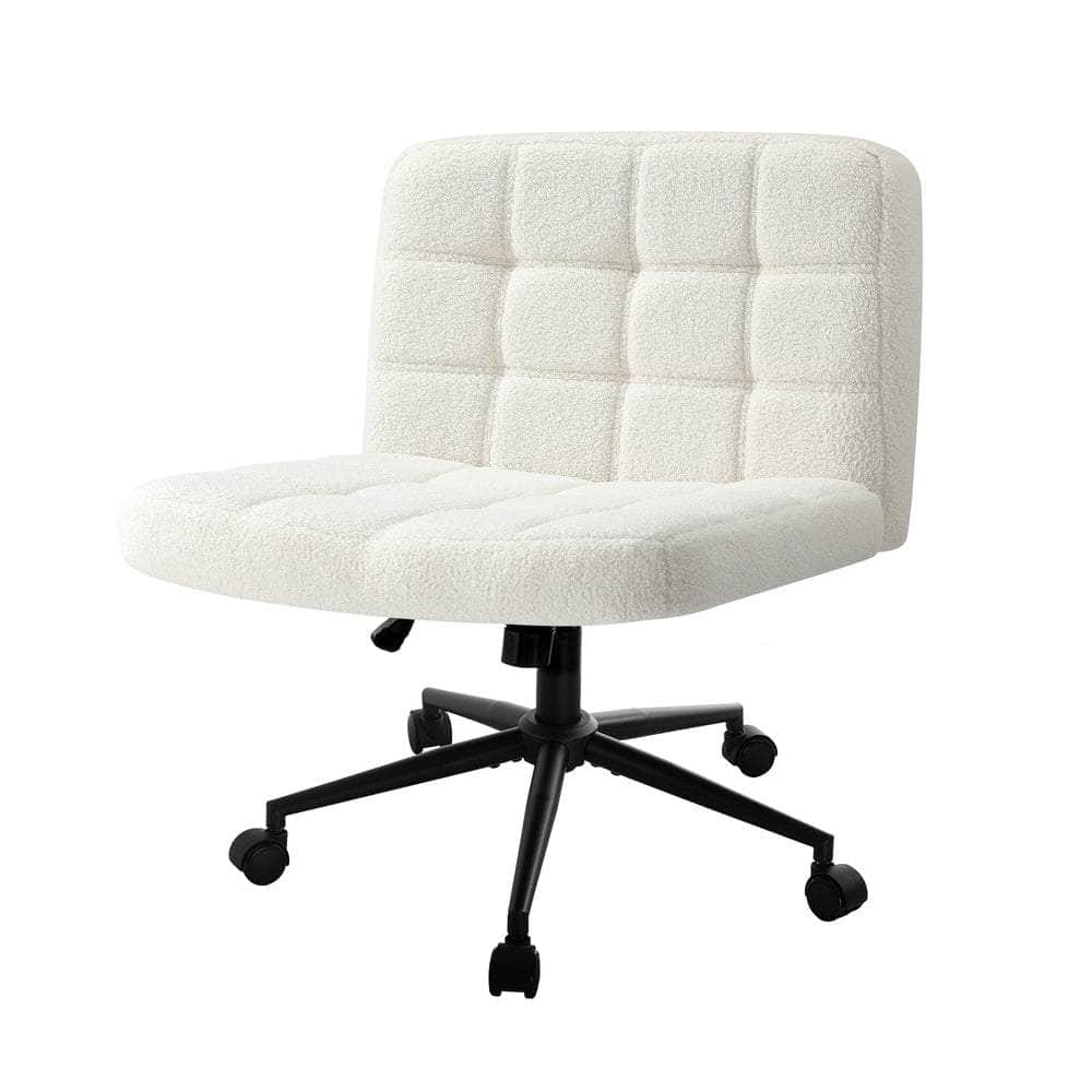 Mid Back Office Chair Wide Seat Black/Brown/White