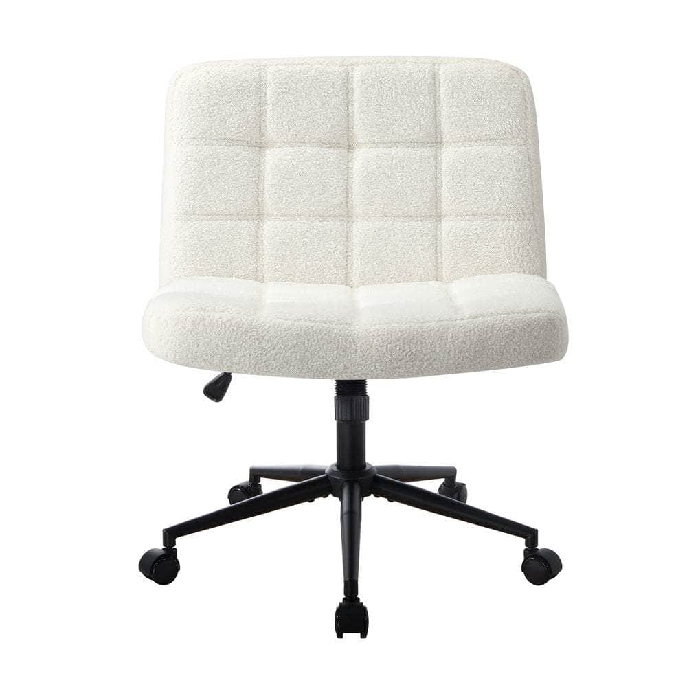 Mid Back Office Chair Wide Seat Black/Brown/White