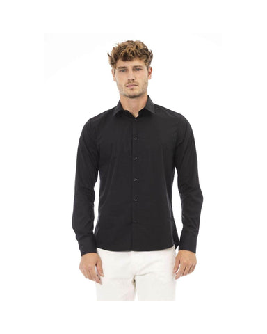 Midnight Black/Red/Grey - Baldinini Trend Men'S Cotton Shirt