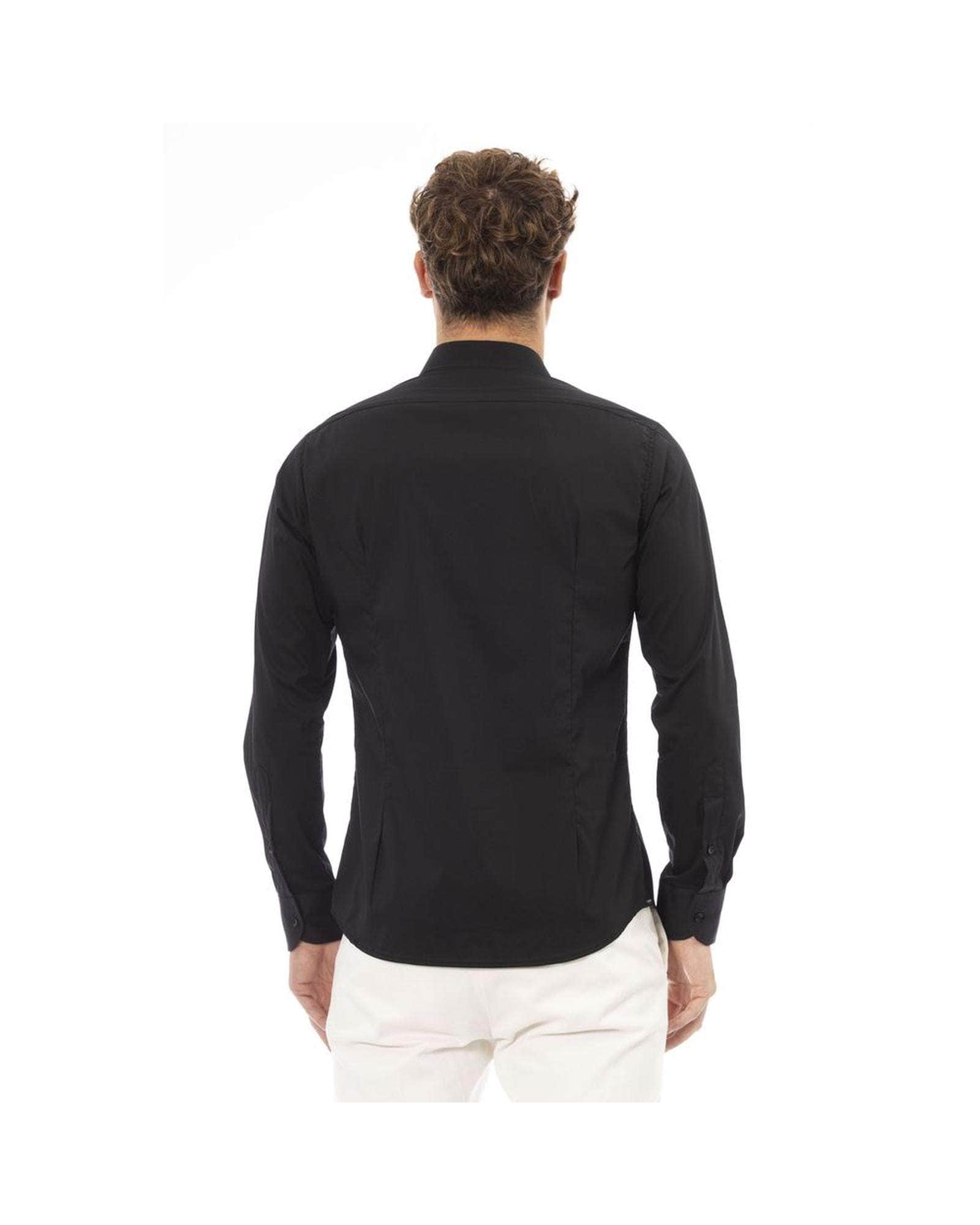 Midnight Black/Red/Grey - Baldinini Trend Men'S Cotton Shirt