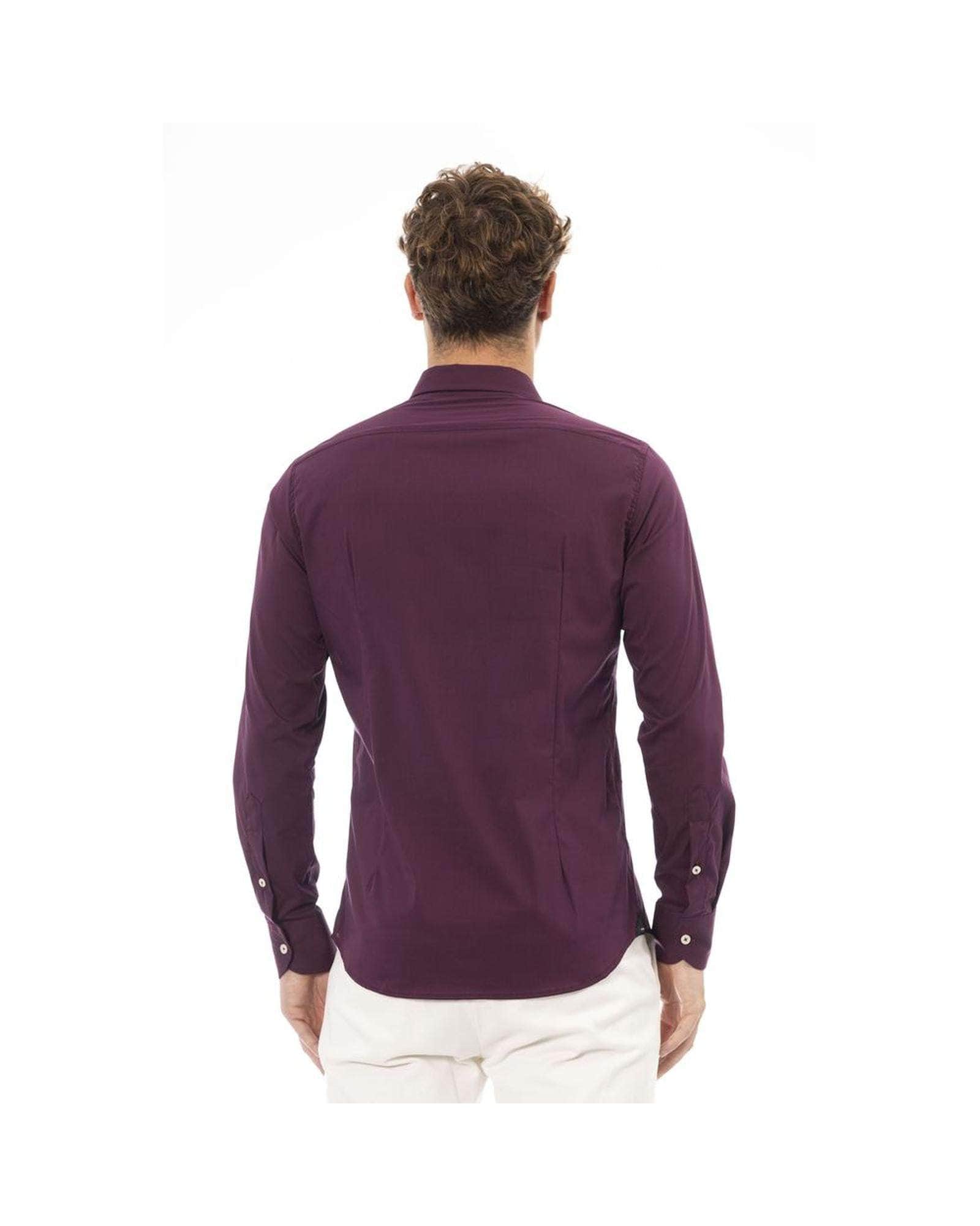 Midnight Black/Red/Grey - Baldinini Trend Men'S Cotton Shirt