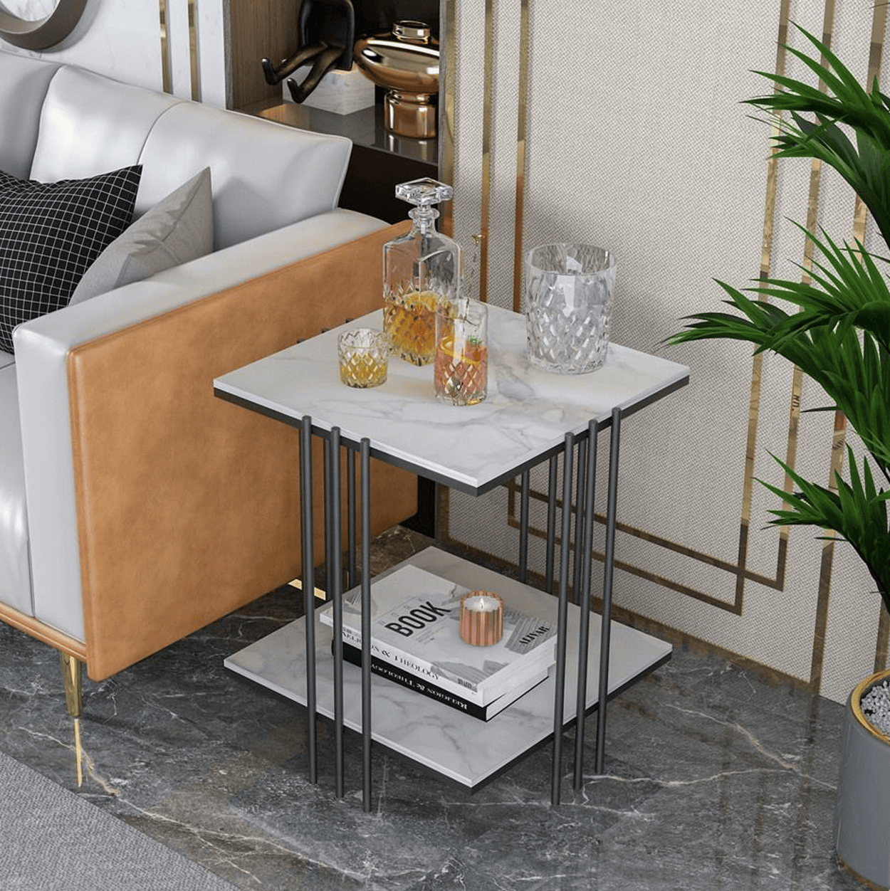 Milano Black Square Side Table