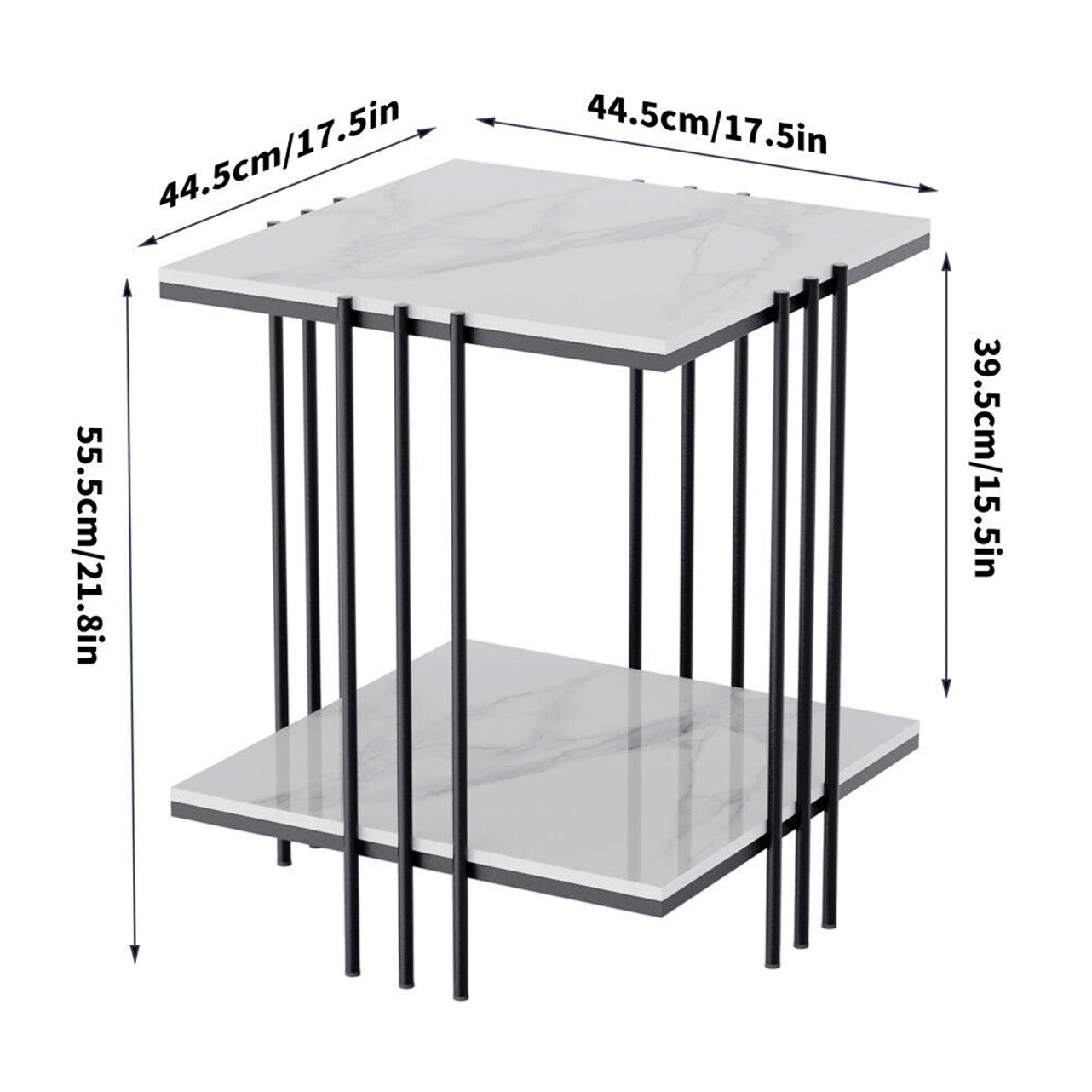 Milano Black Square Side Table