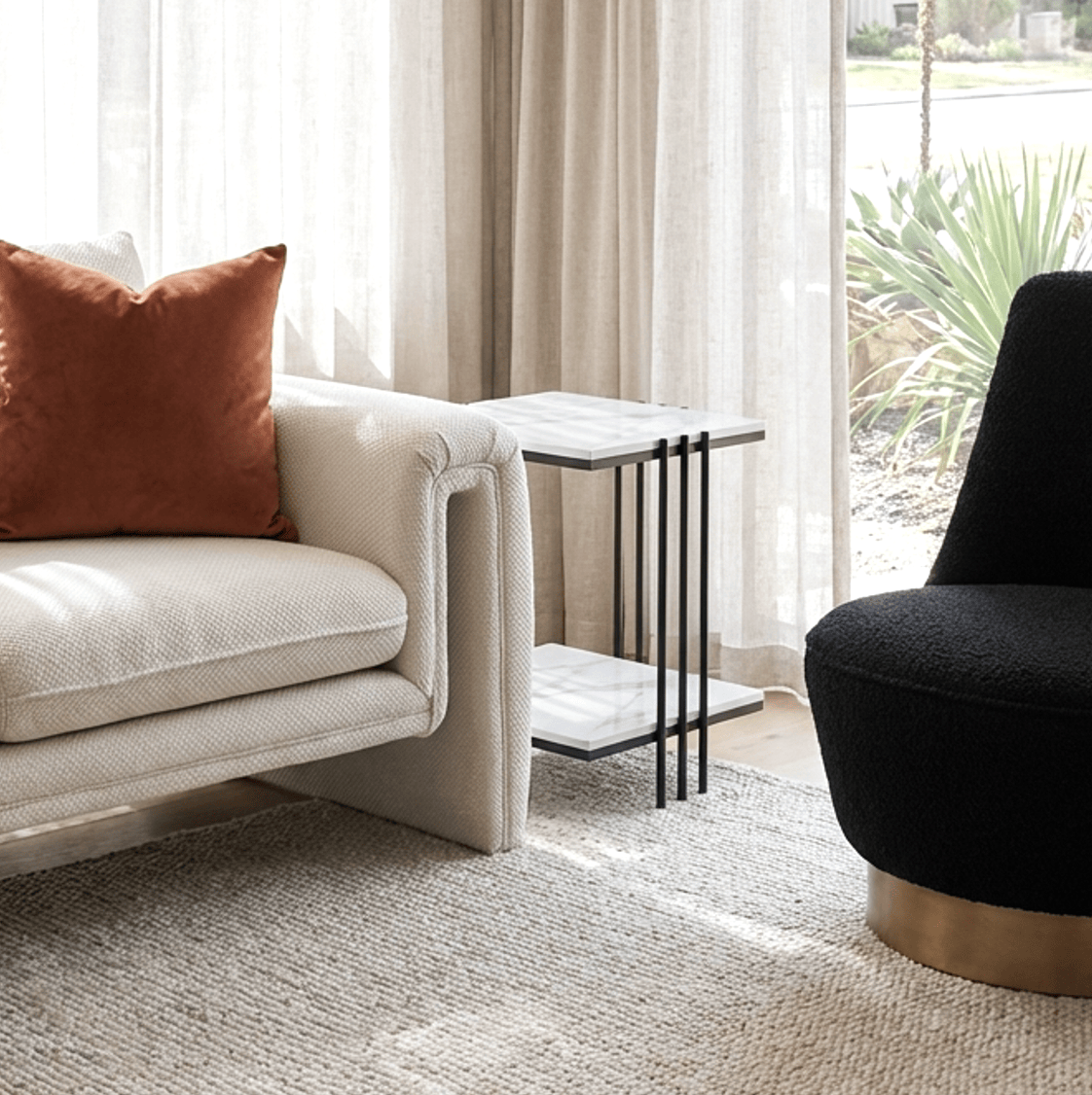 Milano Black Square Side Table