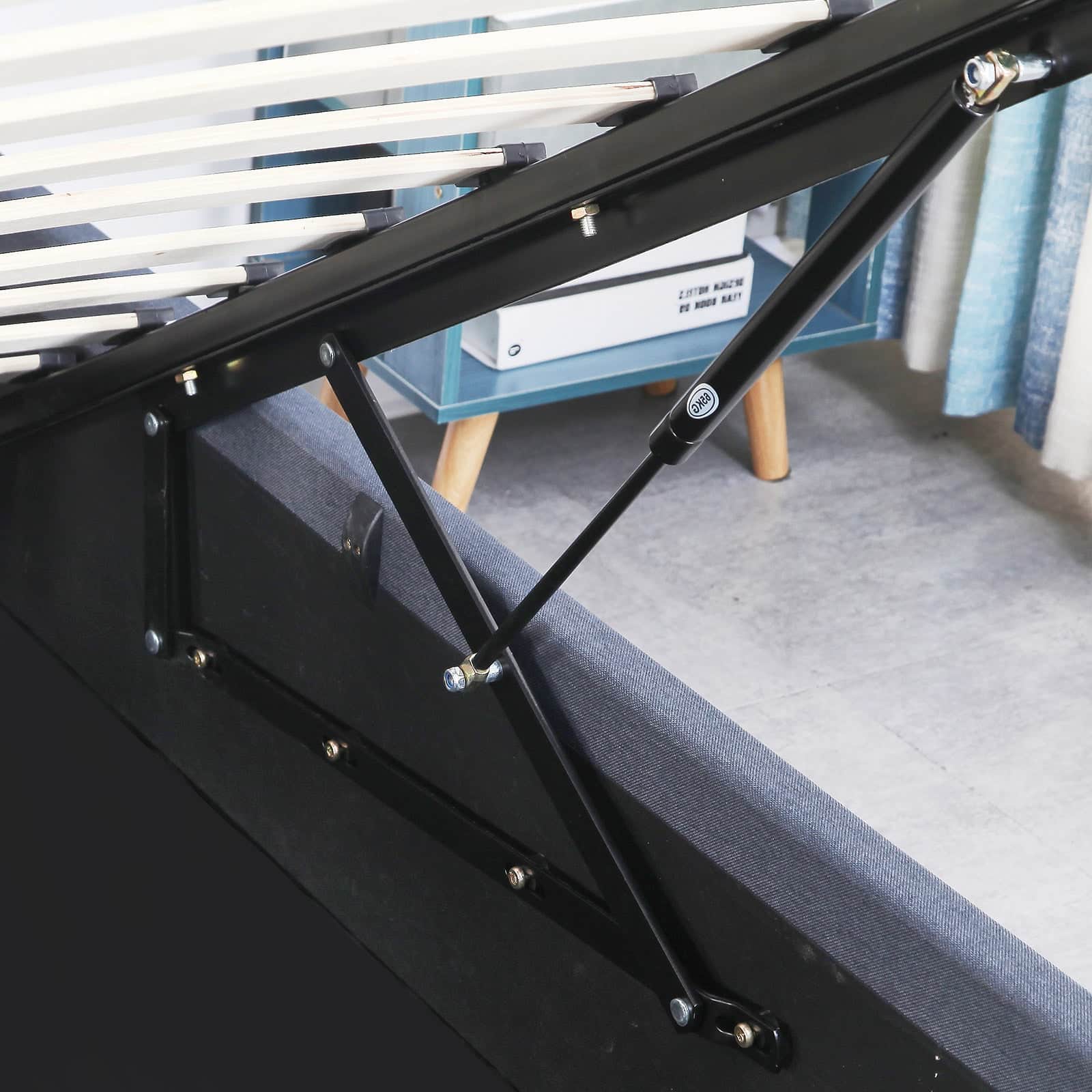 Milano Capri Luxury Gas Lift Bed Frame Base And Headboard With