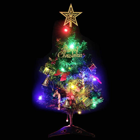 Mini Artificial Pre-lit Christmas Tree with 30 LEDs Green