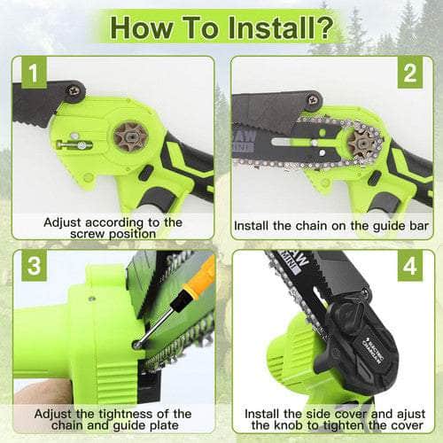 Mini Cordless Chainsaw (36V, 3000W, 2X Battery-Powered)