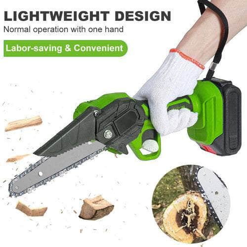 Mini Cordless Chainsaw (36V, 3000W, 2X Battery-Powered)