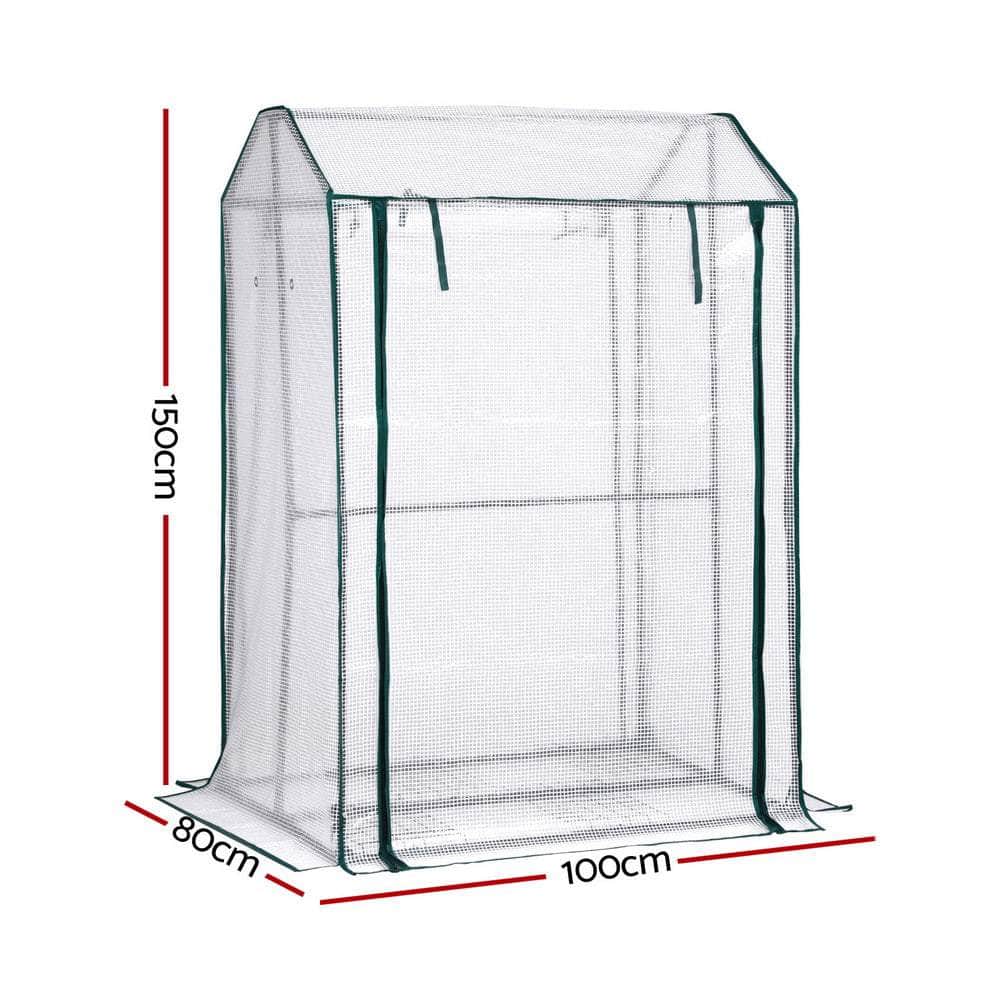 Mini Greenhouse PE Cover Green House Roll-Up Zippered Door 1.0x0.8x1.5M