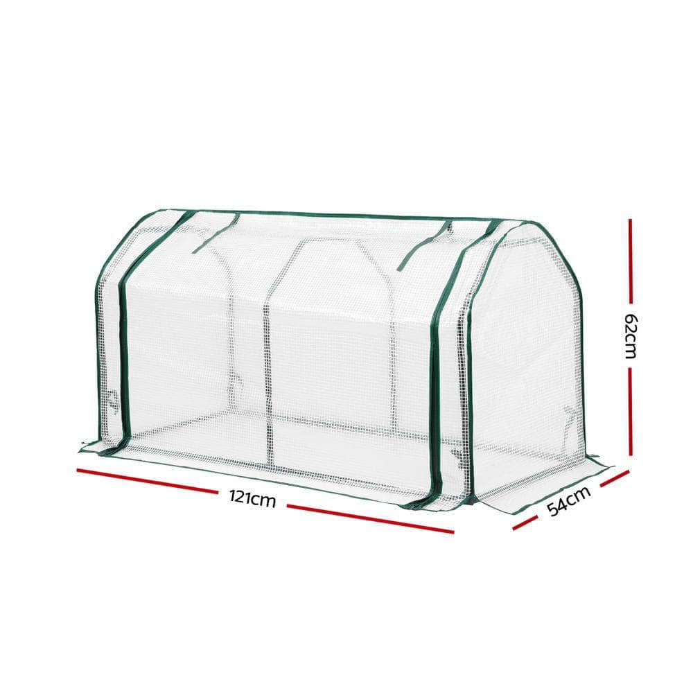 Mini Greenhouse PE Cover Green House Roll-Up Zippered Door 1.2x0.5x0.6M