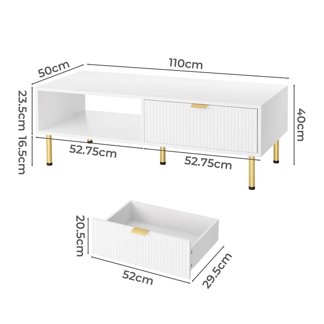 Minimalist 110cm Coffee Table  Multipurpose Use Classic Durable