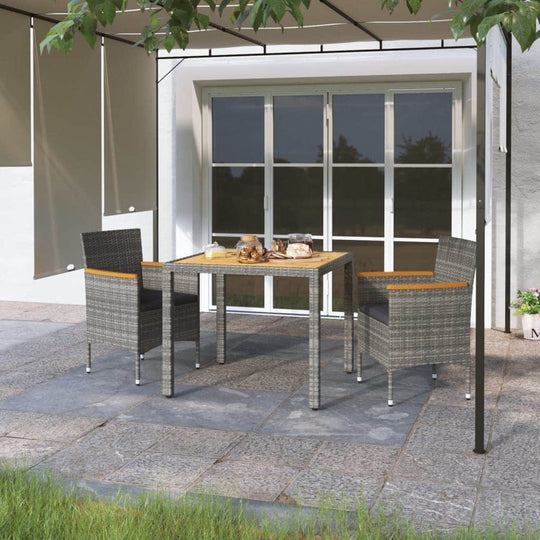 Minimalist 3 Piece Garden Dining Set Indoor Outdoor Use Boho