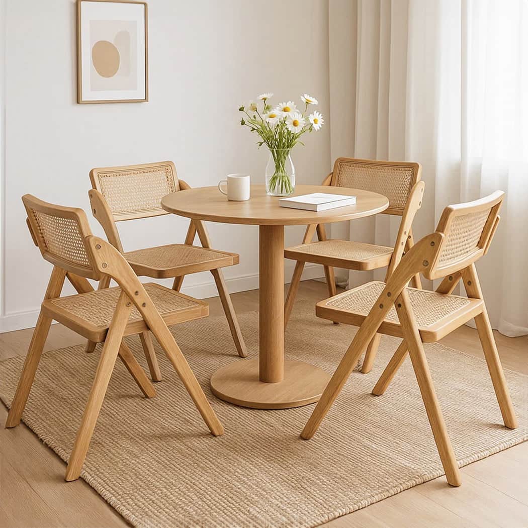 Minimalist 4X Dining Chairs Foldable Accent  Foldable Function