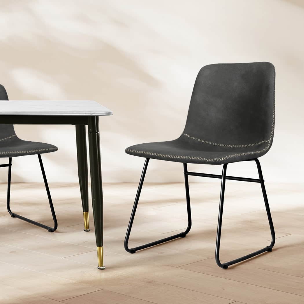 Minimalist 4x Dining Chairs Kitchen Table  Wood Finish Classic