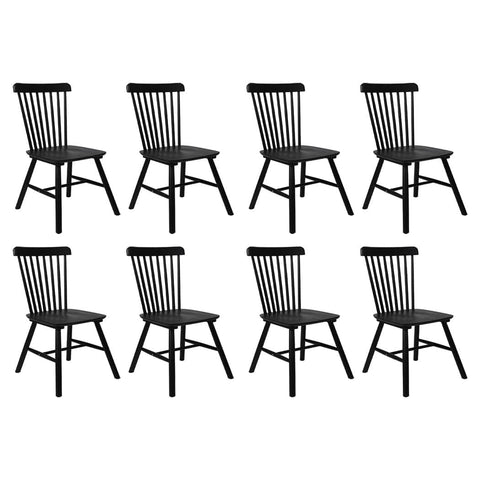Minimalist 8x Dining Chairs Kitchen Winsor Black  Premium Quality