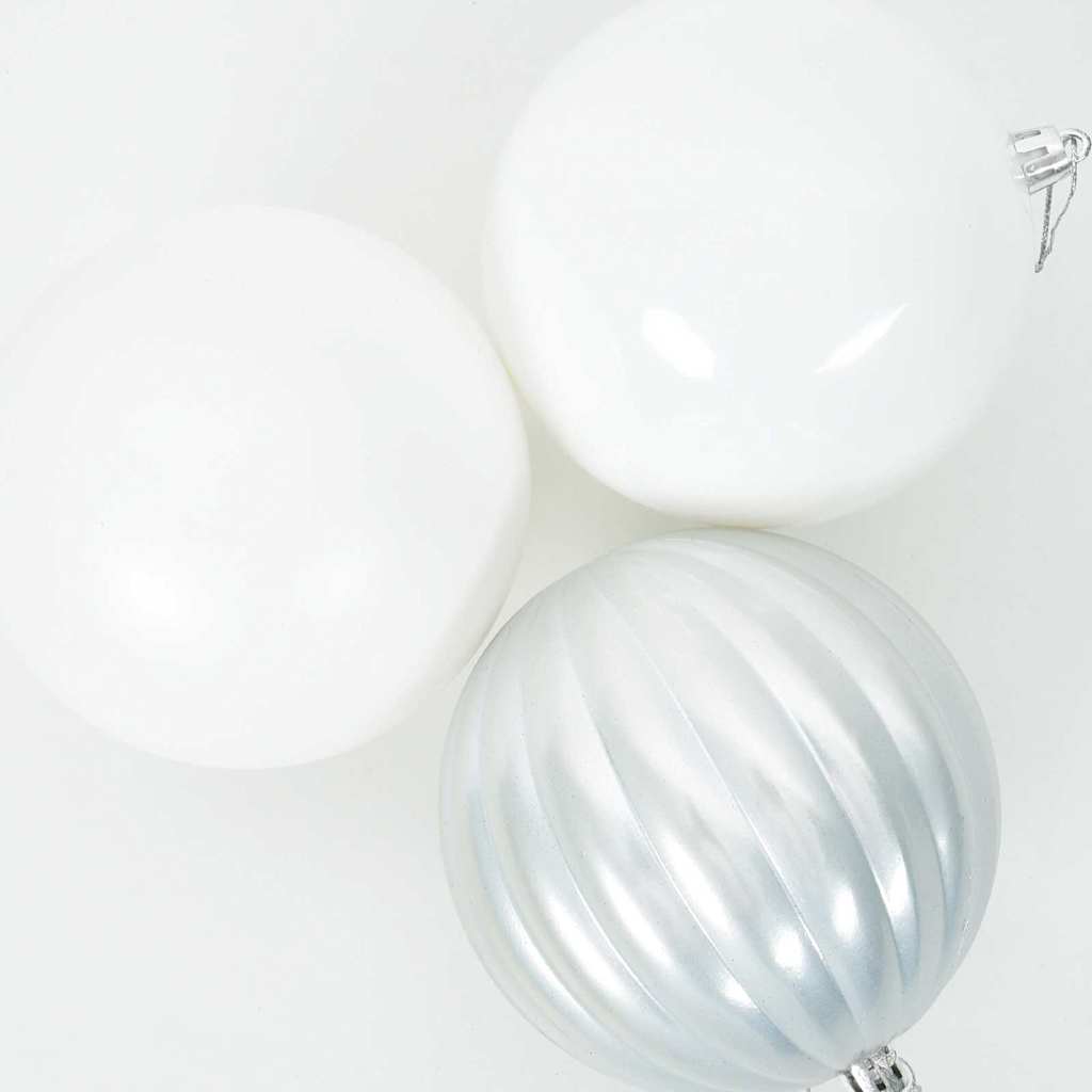 Minimalist Christmas Bauble Set 3 pcs White - Space-Saving Style