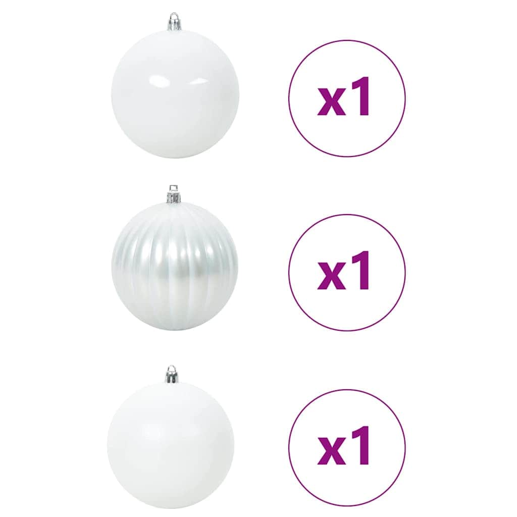 Minimalist Christmas Bauble Set 3 pcs White - Space-Saving Style