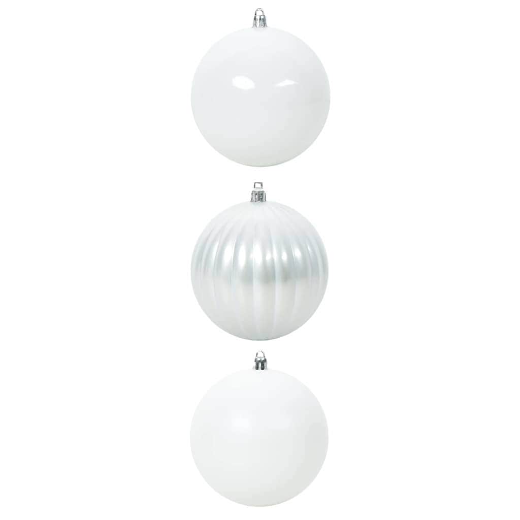 Minimalist Christmas Bauble Set 3 pcs White - Space-Saving Style