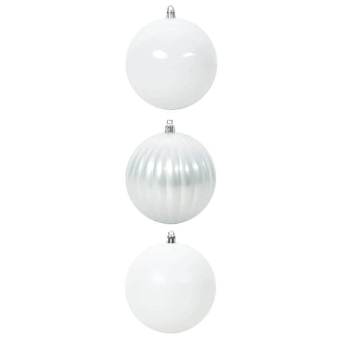 Minimalist Christmas Bauble Set 3 pcs White - Space-Saving Style
