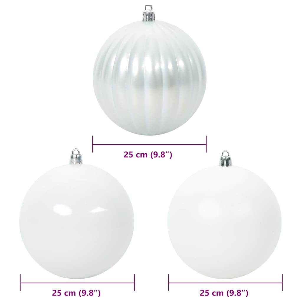 Minimalist Christmas Bauble Set 3 pcs White - Space-Saving Style