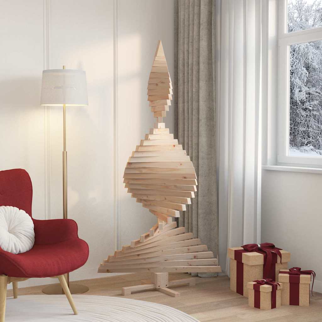 Minimalist Christmas Trees with Stand Natural 180cm Solid pine wood - Home